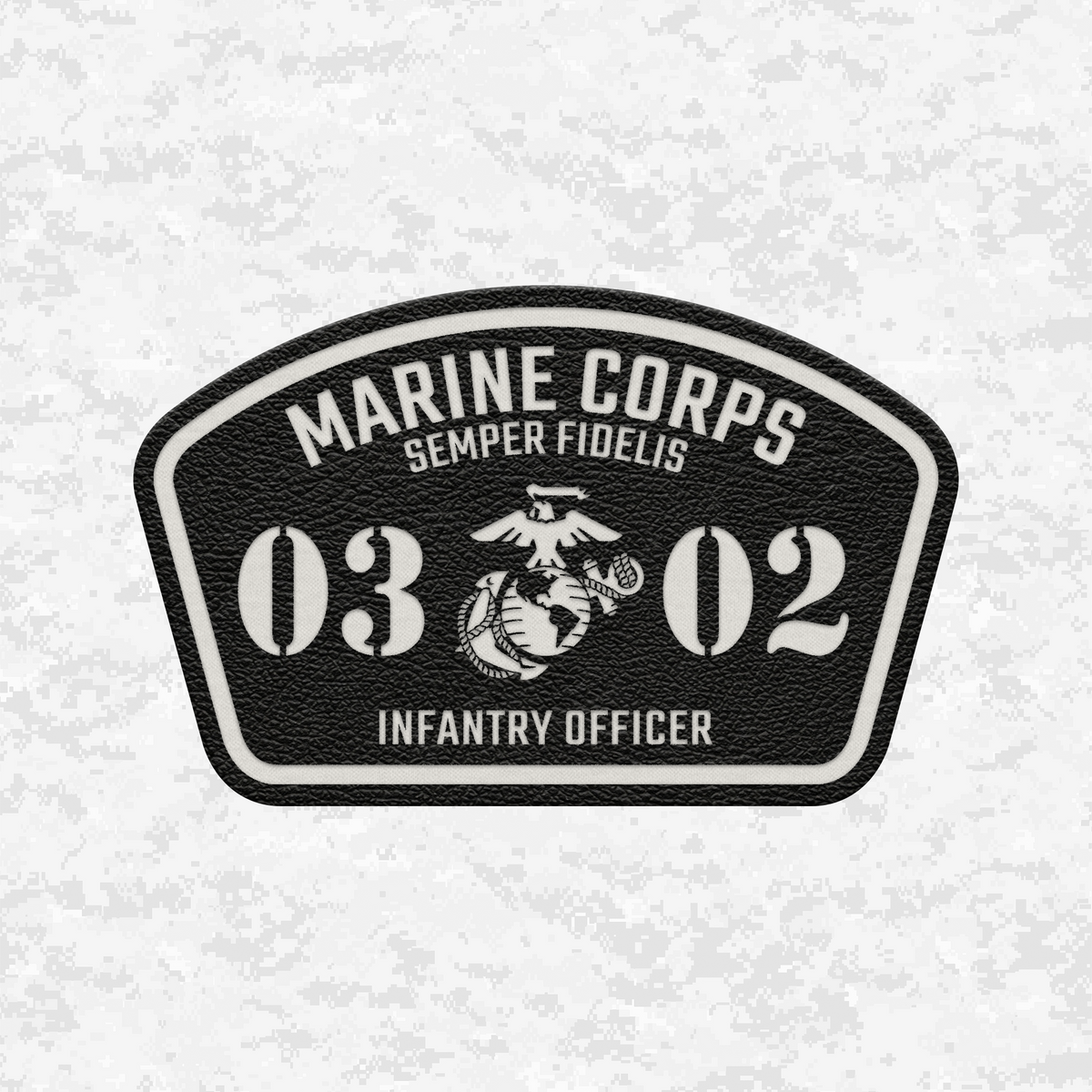 MOS 0302 Infantry Officer | Leather Patch | Velcro Backed