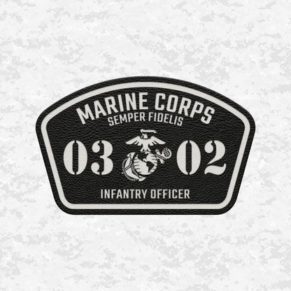 MOS 0302 Infantry Officer | Leather Patch | Velcro Backed