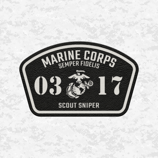 MOS 0317 Scout Sniper | Leather Patch | Velcro Backed
