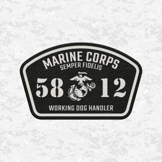 MOS 5812 Working Dog Handler | Leather Patch | Velcro Backed