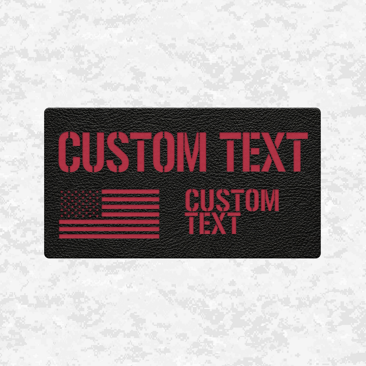 Custom Text Tactical Flag Graphic | Leather Patch | Velcro Backed