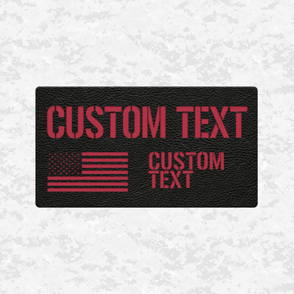 Custom Text Tactical Flag Graphic | Leather Patch | Velcro Backed