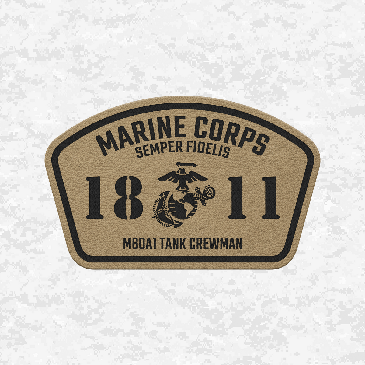 MOS 1811 M60A1 Tank Crewman | Leather Patch | Velcro Backed