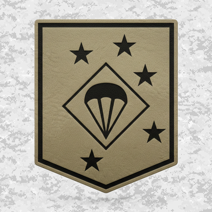 1st Marine Parachute Regiment | Leather Patch | Velcro Backed | Brown / Black