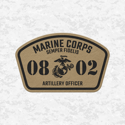 MOS 0802 Artillery Officer | Leather Patch | Velcro Backed