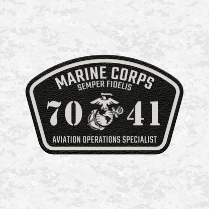 MOS 7041 Aviation Operations Specialist | Leather Patch | Velcro Backed