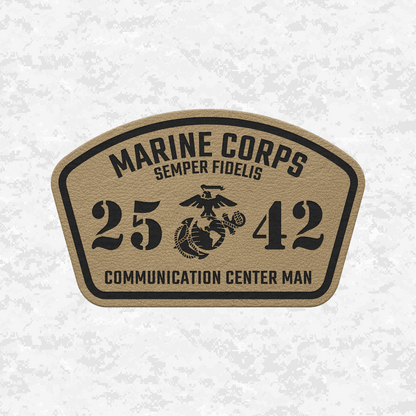 MOS 2542 Communication Center Man | Leather Patch | Velcro Backed