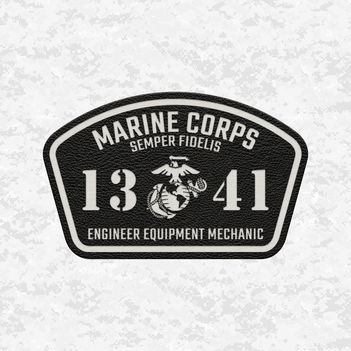MOS 1341 Engineer Equipment Mechanic | Leather Patch | Velcro Backed