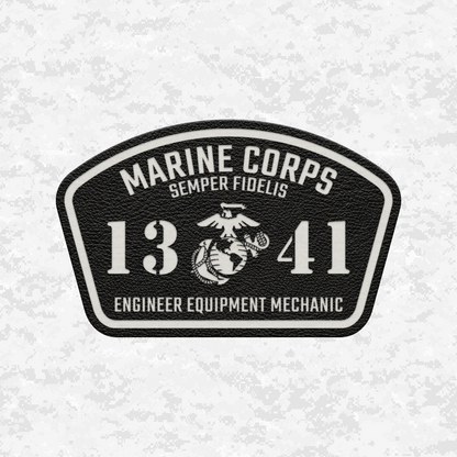 MOS 1341 Engineer Equipment Mechanic | Leather Patch | Velcro Backed
