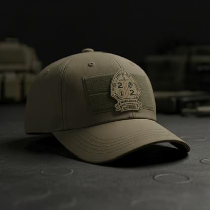 Leather Patch | 2nd Battalion 2nd Marines "Warlords" #1 | Velcro Backed | Brown / Black