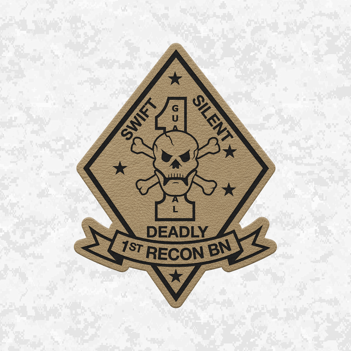 1st Reconnaissance Battalion Unit ¨Swift, Silent, Deadly¨ | Leather Patch | Velcro Backed