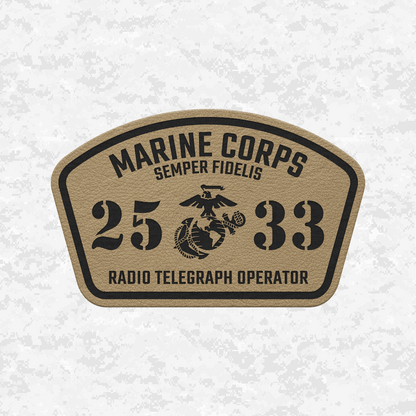 MOS 2533 Radio Telegraph Operator | Leather Patch | Velcro Backed