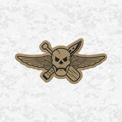 Recon Skull Jack & Wings | Leather Patch | Velcro Backed