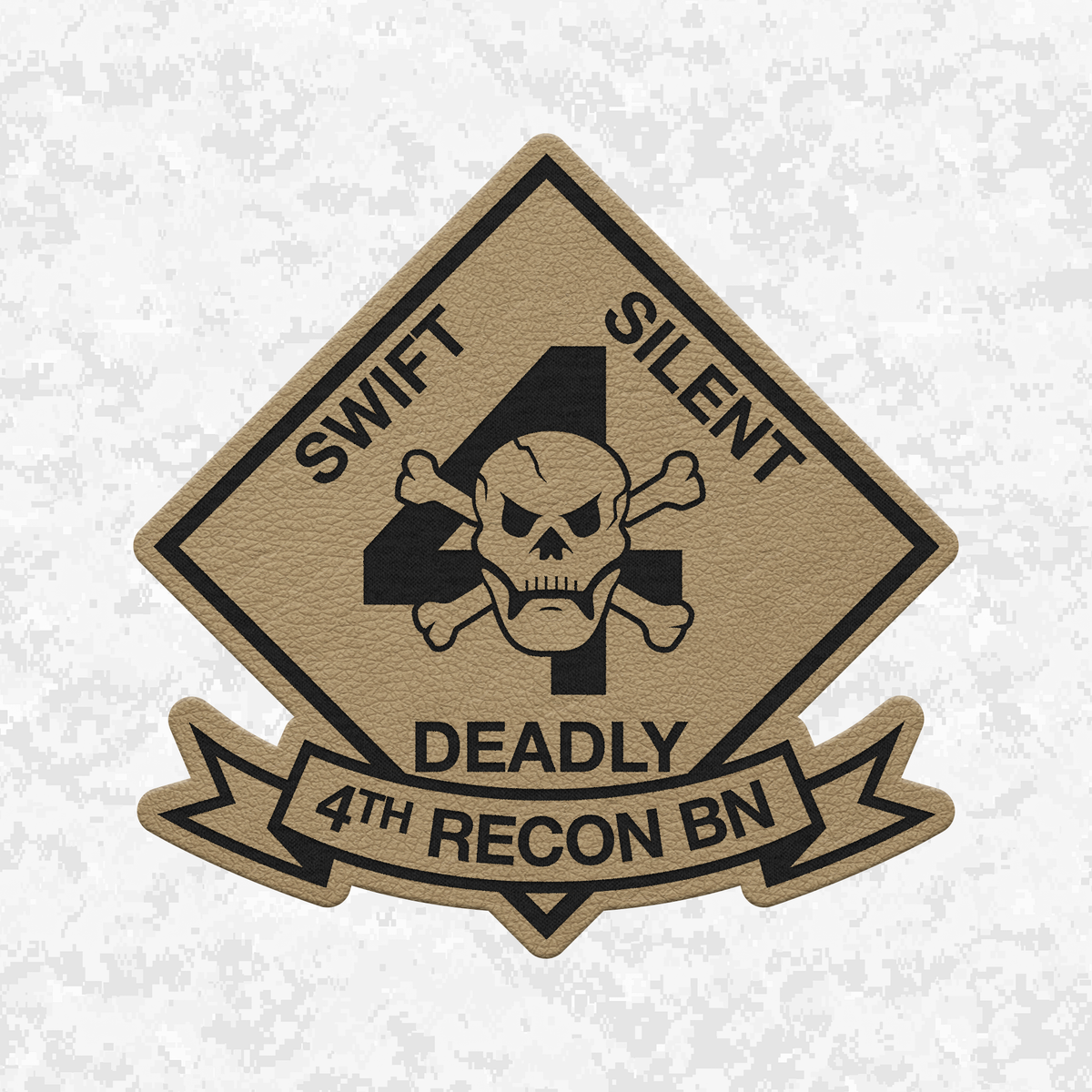 4th Reconnaissance Battalion Unit "Swift, Silent, Deadly" #1 | Leather Patch | Velcro Backed