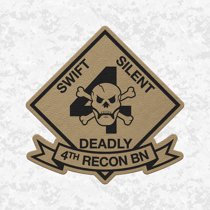 4th Reconnaissance Battalion Unit "Swift, Silent, Deadly" #1 | Leather Patch | Velcro Backed