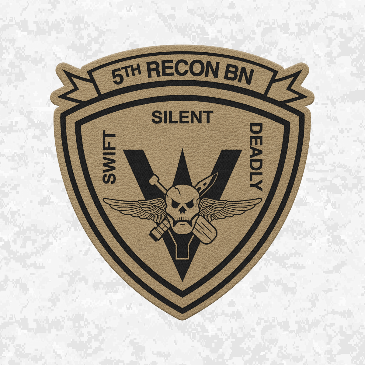 5th Reconnaissance Battalion Unit "Swift, Silent, Deadly" | Leather Patch | Velcro Backed