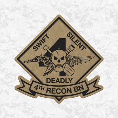 4th Reconnaissance Battalion Unit "Swift, Silent, Deadly" #2 | Leather Patch | Velcro Backed