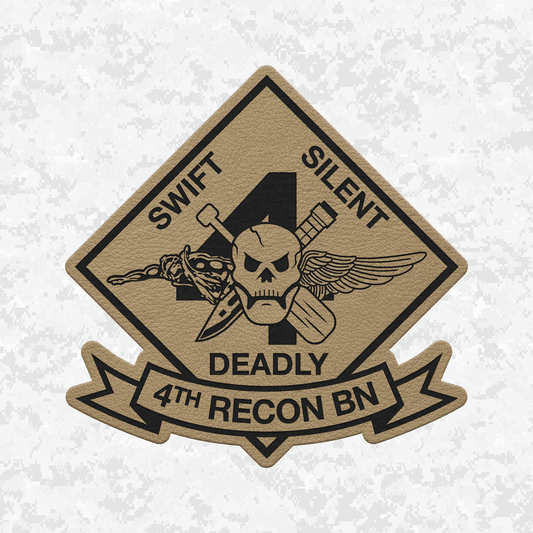 4th Reconnaissance Battalion Unit "Swift, Silent, Deadly" #2 | Leather Patch | Velcro Backed