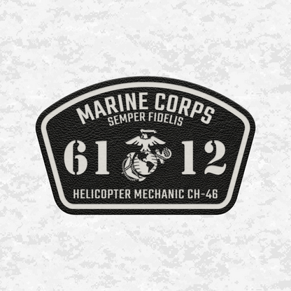 MOS 6112 Helicopter Mechanic CH-46 | Leather Patch | Velcro Backed