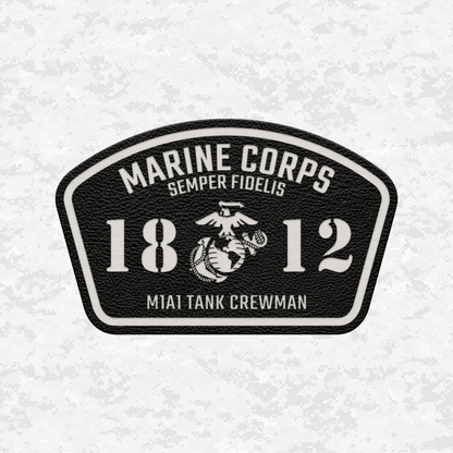 MOS 1812 M1A1 Tank Crewman | Leather Patch | Velcro Backed