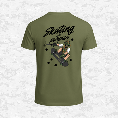 Skating With Purpose - Marine in Skate (marpat forest) | T-shirt