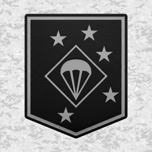 1st Marine Parachute Regiment | Leather Patch | Velcro Backed | Brown / Black