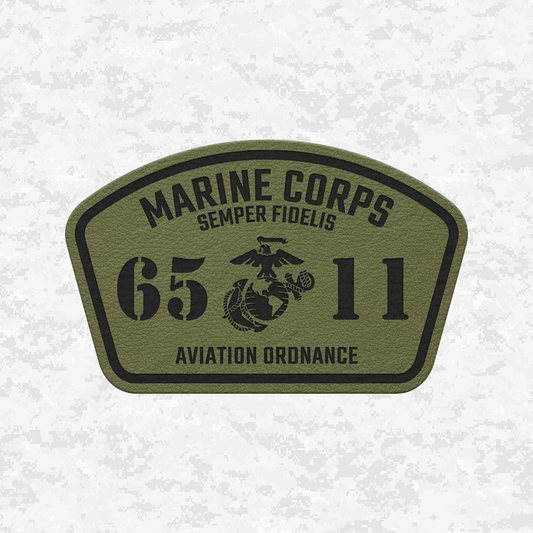 MOS 6511 Aviation Ordnance | Leather Patch | Velcro Backed