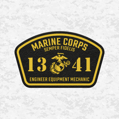 MOS 1341 Engineer Equipment Mechanic | Leather Patch | Velcro Backed