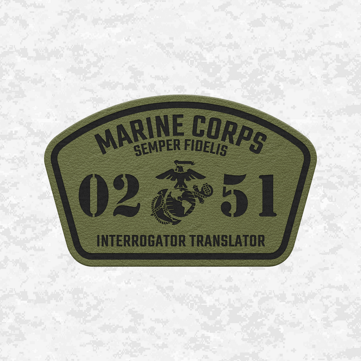 MOS 0251 Interrogator Translator | Leather Patch | Velcro Backed