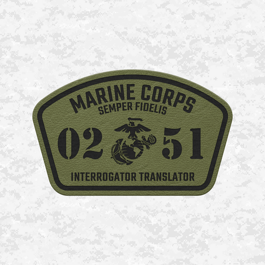 MOS 0251 Interrogator Translator | Leather Patch | Velcro Backed