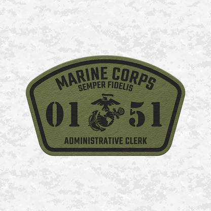 MOS 0151 Administrative Clerk | Leather Patch | Velcro Backed