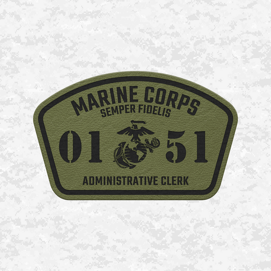 MOS 0151 Administrative Clerk | Leather Patch | Velcro Backed