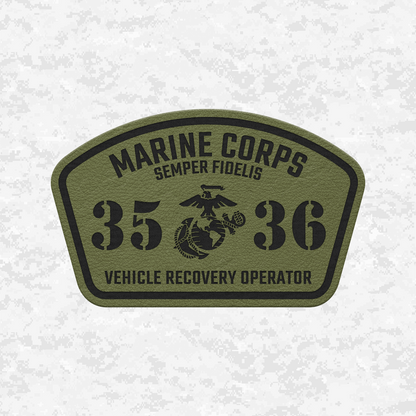 MOS 3536 Vehicle Recovery Operator | Leather Patch | Velcro Backed