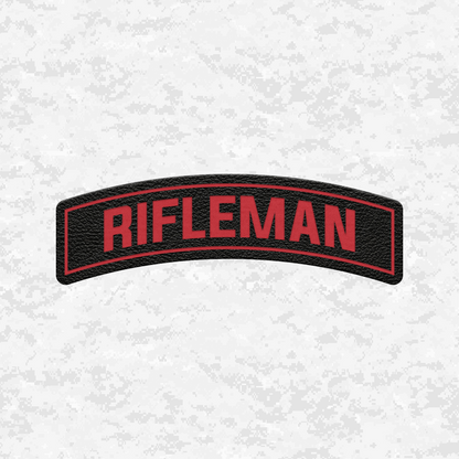 Rifleman Tab Insignia | Leather Patch | Velcro Backed
