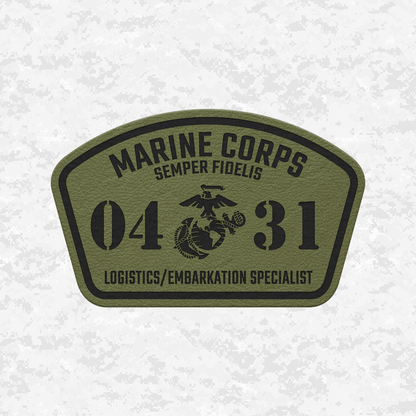 MOS 0431 Logistics/Embarkation Specialist | Leather Patch | Velcro Backed