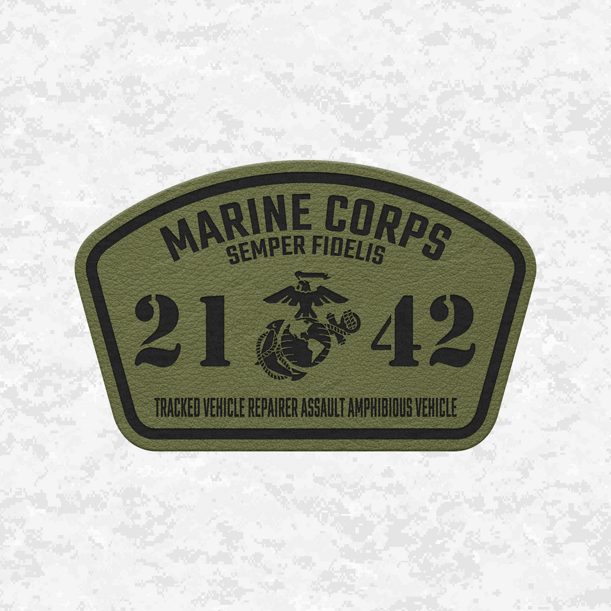 MOS 2142 Tracked Vehicle Repairer Assault Amphibious Vehicle | Leather Patch | Velcro Backed