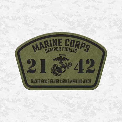 MOS 2142 Tracked Vehicle Repairer Assault Amphibious Vehicle | Leather Patch | Velcro Backed