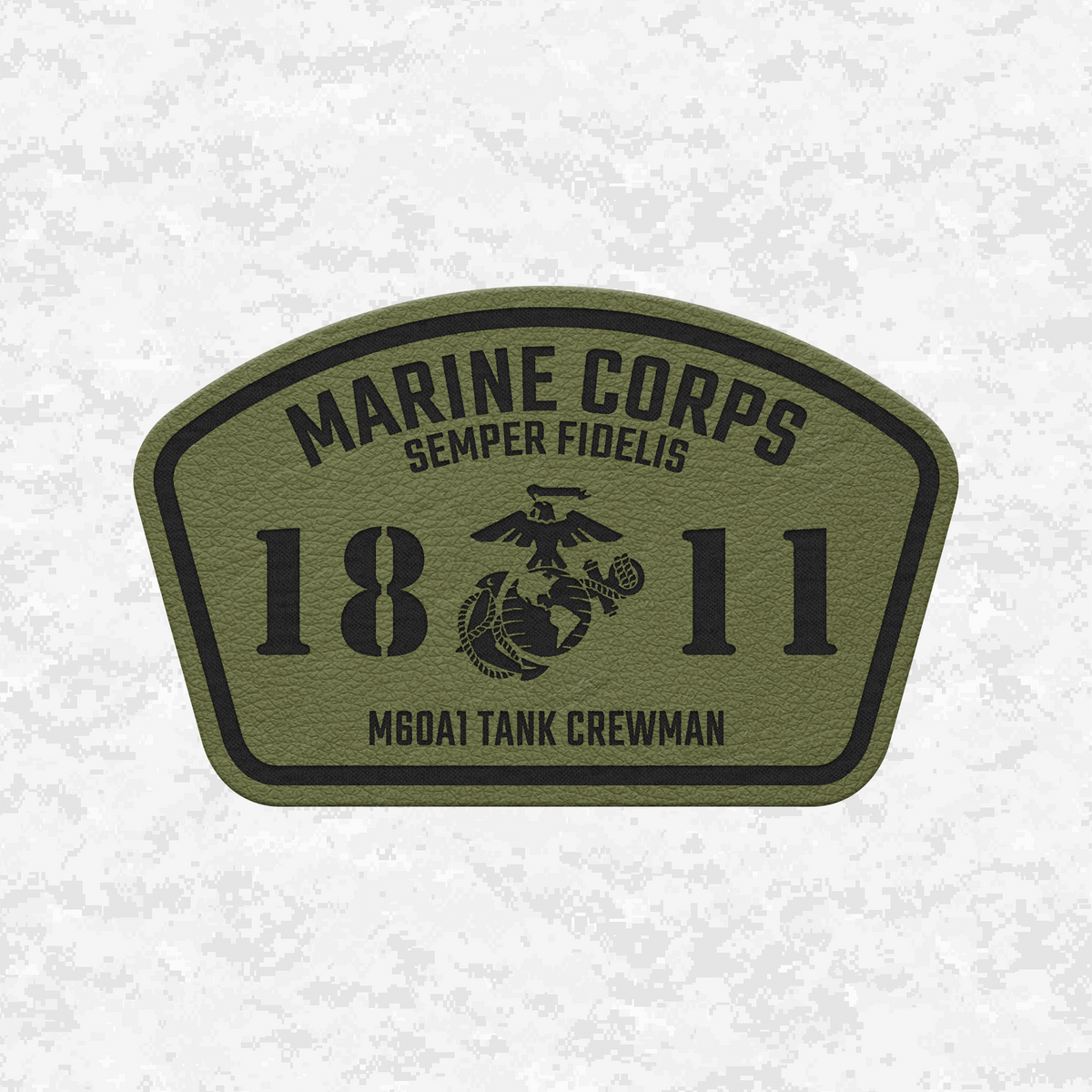 MOS 1811 M60A1 Tank Crewman | Leather Patch | Velcro Backed