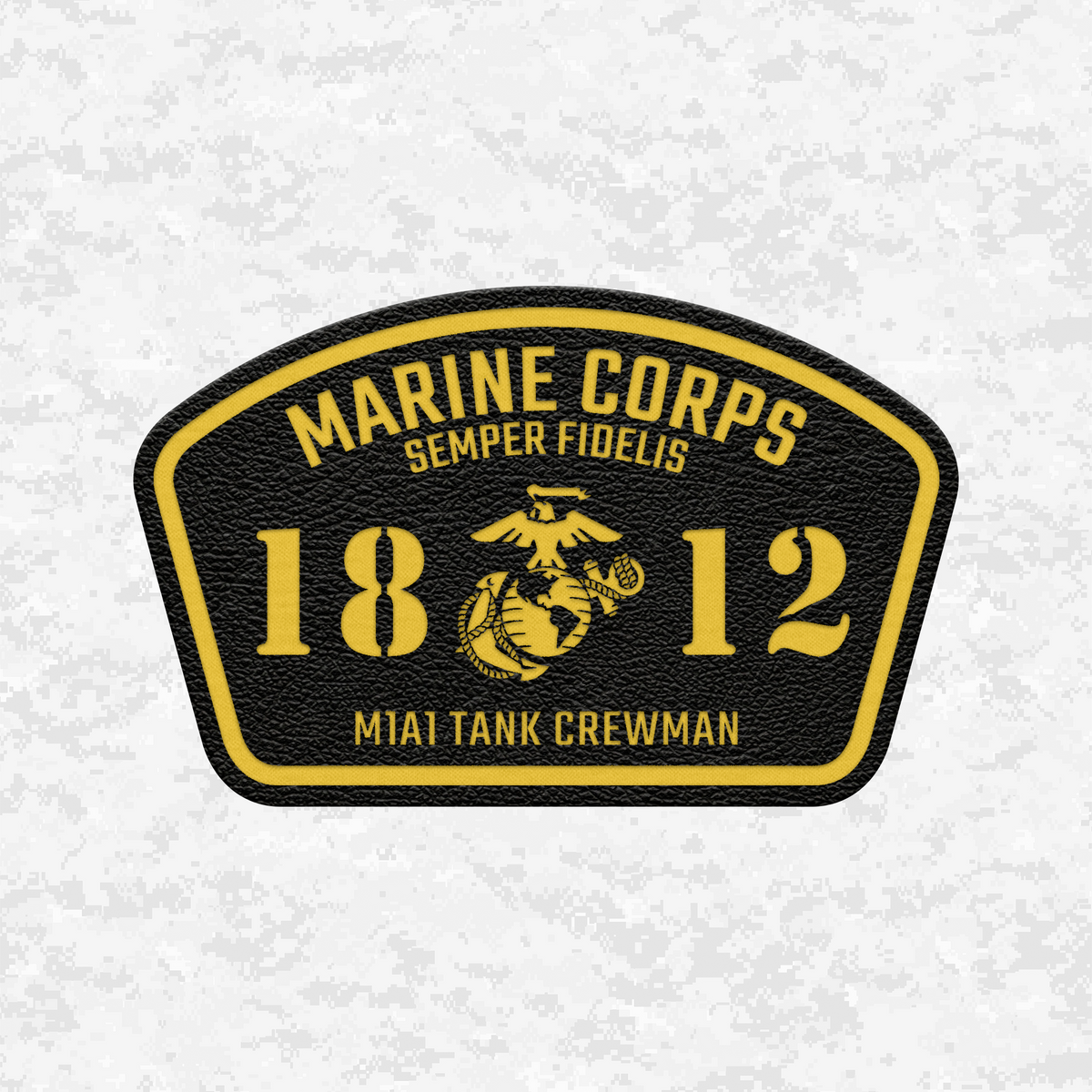 MOS 1812 M1A1 Tank Crewman | Leather Patch | Velcro Backed