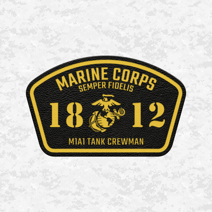 MOS 1812 M1A1 Tank Crewman | Leather Patch | Velcro Backed