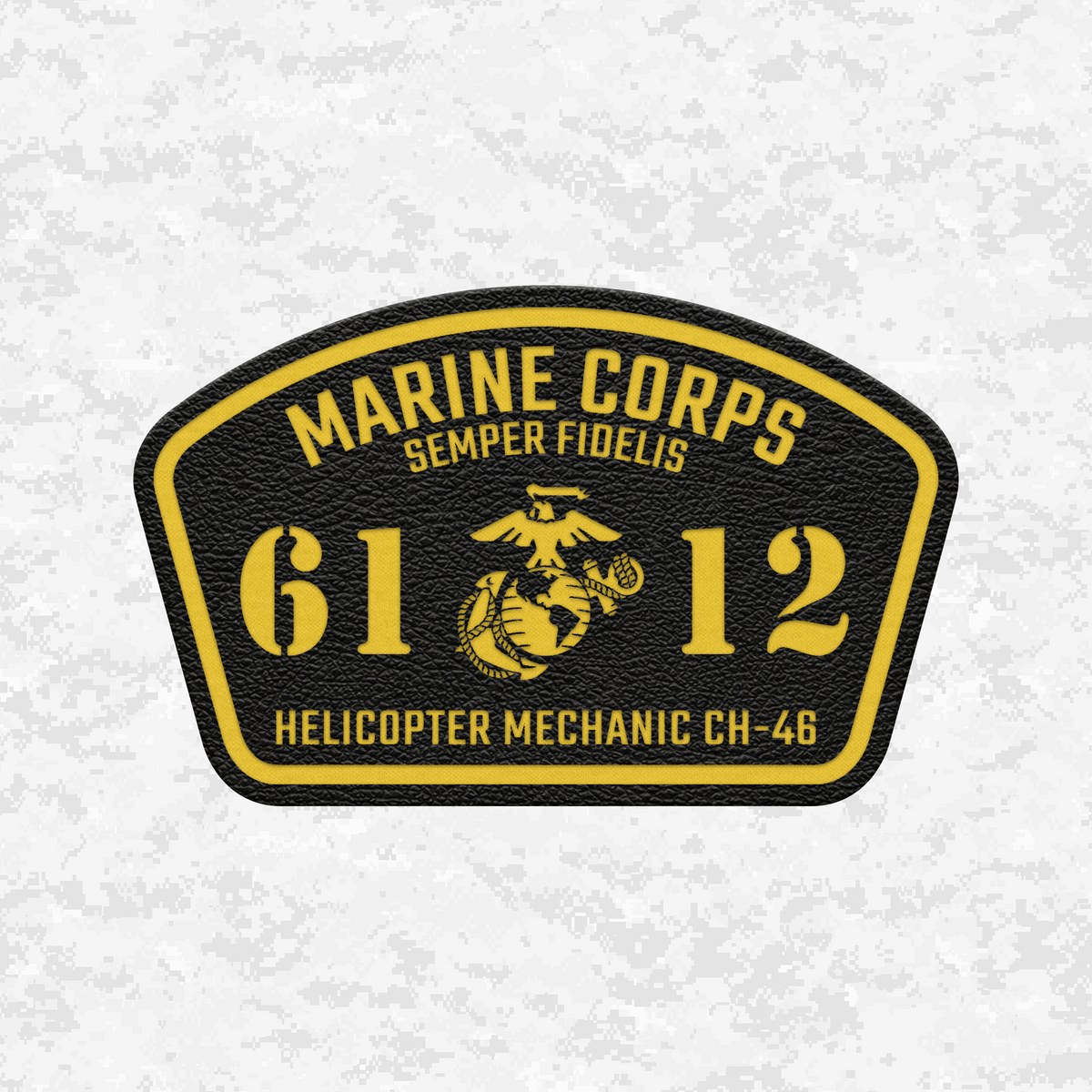 MOS 6112 Helicopter Mechanic CH-46 | Leather Patch | Velcro Backed