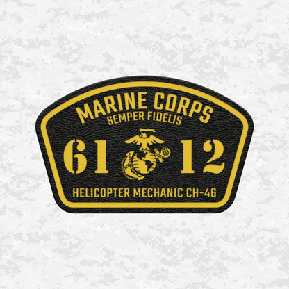 MOS 6112 Helicopter Mechanic CH-46 | Leather Patch | Velcro Backed