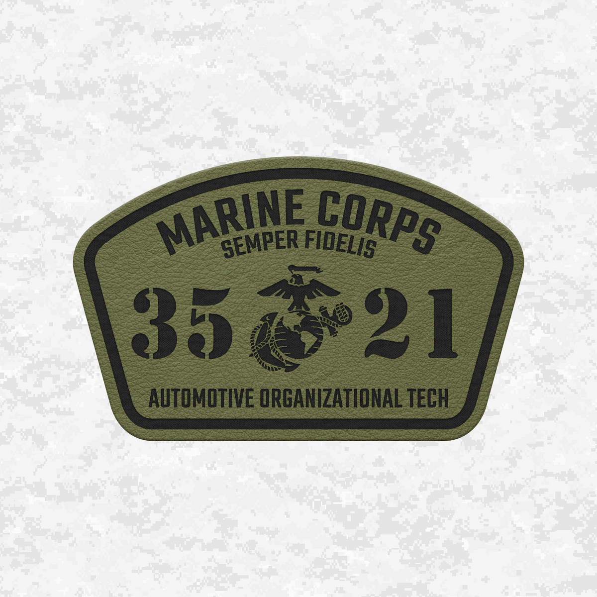 MOS 3521 Automotive Organizational Technician | Leather Patch | Velcro Backed