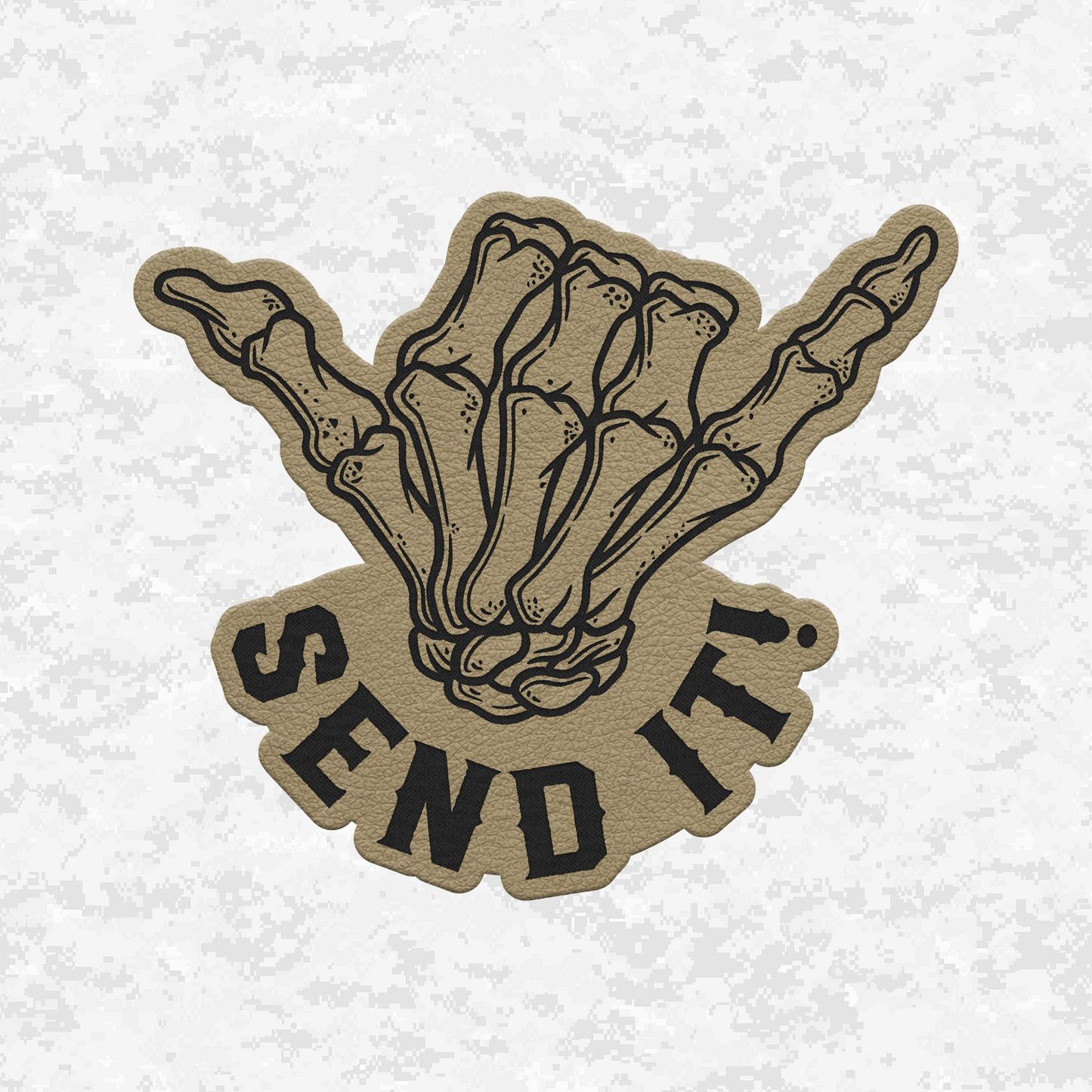 Send It Shaka | Leather Patch | Velcro Backed