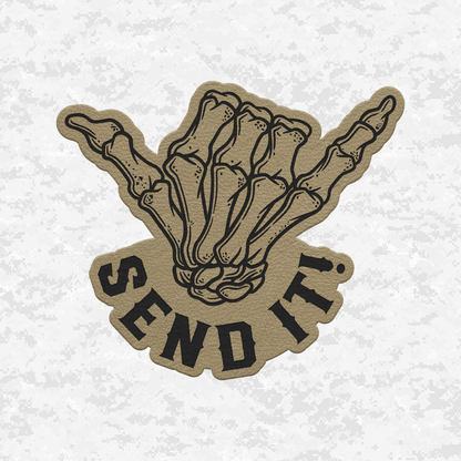 Send It Shaka | Leather Patch | Velcro Backed