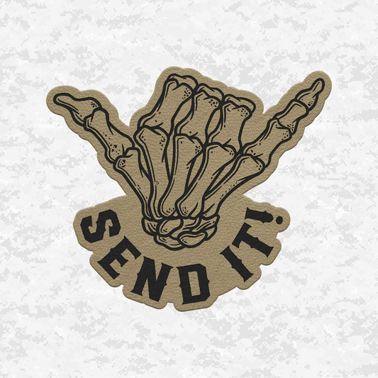 Send It Shaka | Leather Patch | Velcro Backed