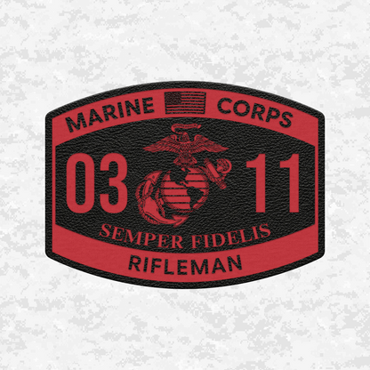 MOS 0311 Rifleman | US Flag | Leather Patch | Velcro Backed