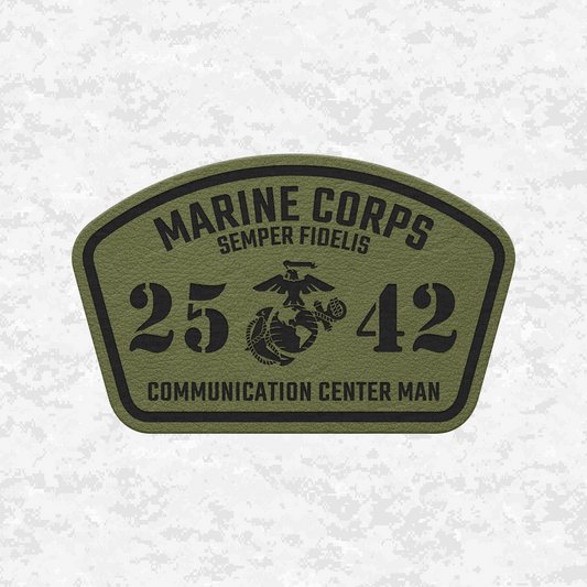 MOS 2542 Communication Center Man | Leather Patch | Velcro Backed