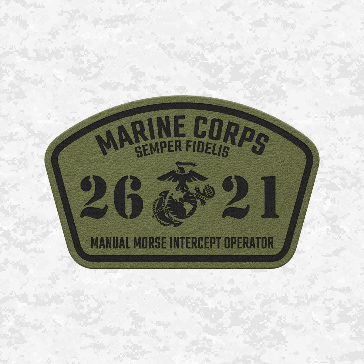 MOS 2621 Manual Morse Intercept Operator | Leather Patch | Velcro Backed
