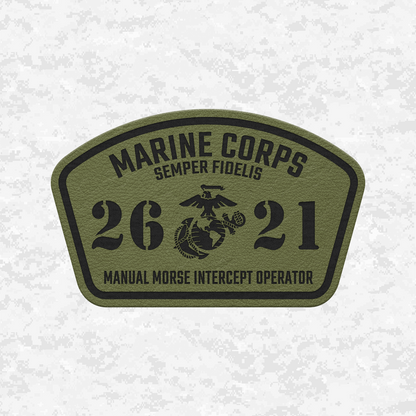MOS 2621 Manual Morse Intercept Operator | Leather Patch | Velcro Backed
